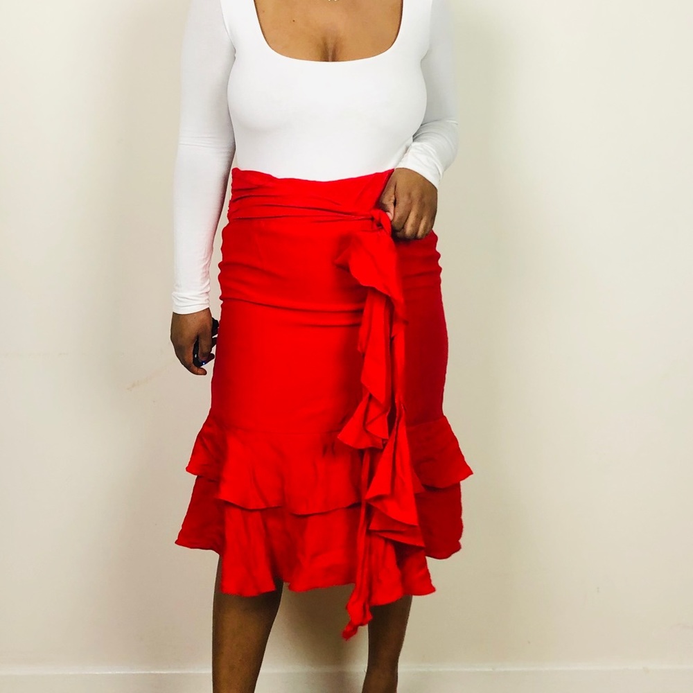 Red Frill Skirt